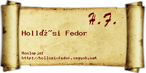 Hollósi Fedor névjegykártya